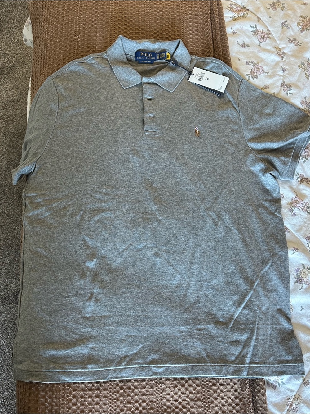 Polo by Ralph Lauren Heather Gray Men's Short-Sleeve Polo